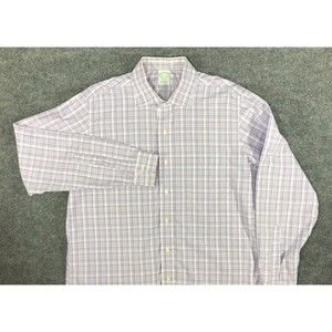 BROOKS BROTHERS Shirt Milano Men's 17-35 Purple Plaid Long Sleeve Button Up 1818